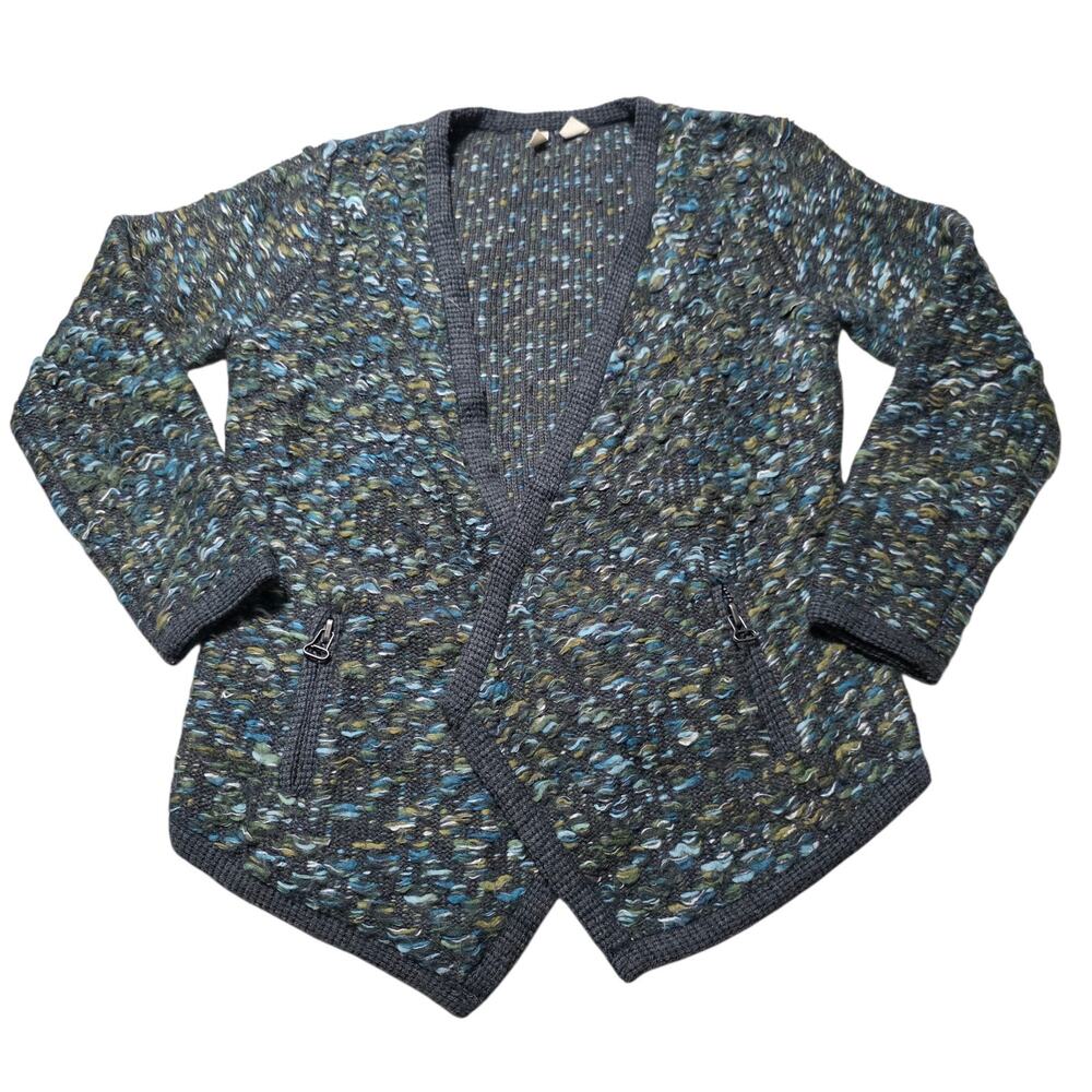 Anthropologie Moth Keavy Jacquard Jacket Sweater Wool Blend Cardigan Size XS